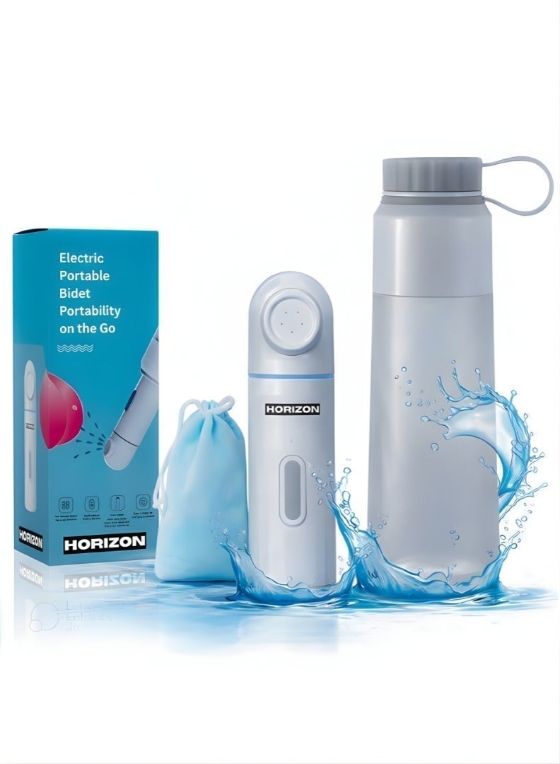 Horizon Electric Portable Bidet for Travel with 350ml Reservoir, Waterproof Rechargeable Portable for Travel with USB-Type C, High Pressure Handheld Travel Bidet - Image 1