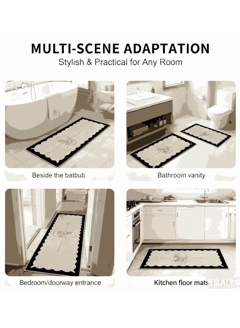 Hoasis 2 Pieces Diatom Mud Kitchen Mat Set, Non-Slip Soft Absorbent Floor Rugs for Kitchen Bathroom Laundry Office (40x60 cm + 40x120 cm) - Image 3
