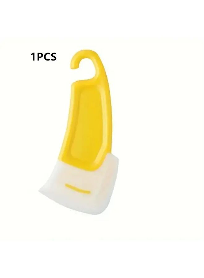 Yellow 2pc Non Stick Silicone Kitchen Scraper Heat Resistant Soft Pan Pot Scraper - Image 2