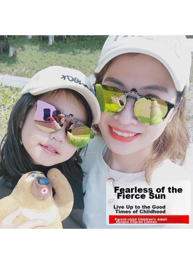 Lovedru Lafudru Children's Myopia Dispersion Clip, Adult Sungl Clip, Uv Protection, Anti-glare, Sun Protection, Anti-glare, Uv400 Protection, Protective Eyewear Clip, Rtf - Image 2