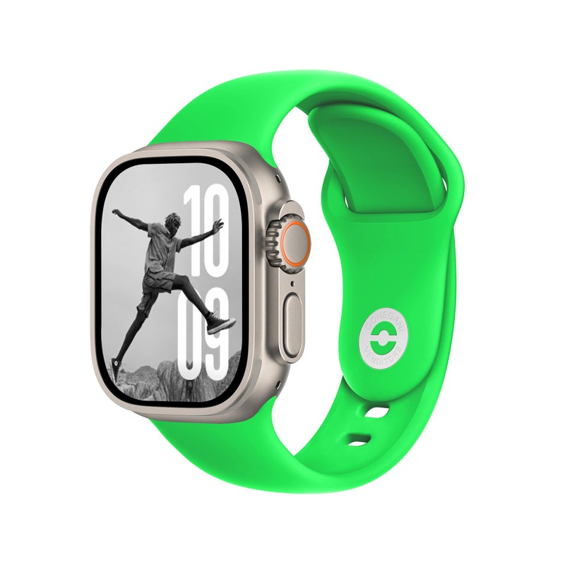 DONEGANI SB Band for Apple Watch Bands Women Men Se Ultra 2 40mm 44mm 46mm 42mm 45mm 41mm 38mm 49mm Series 10 9 8 7 6 5 4 3 iWatch Sport Strap Silicone Fluorescent Green - Image 1