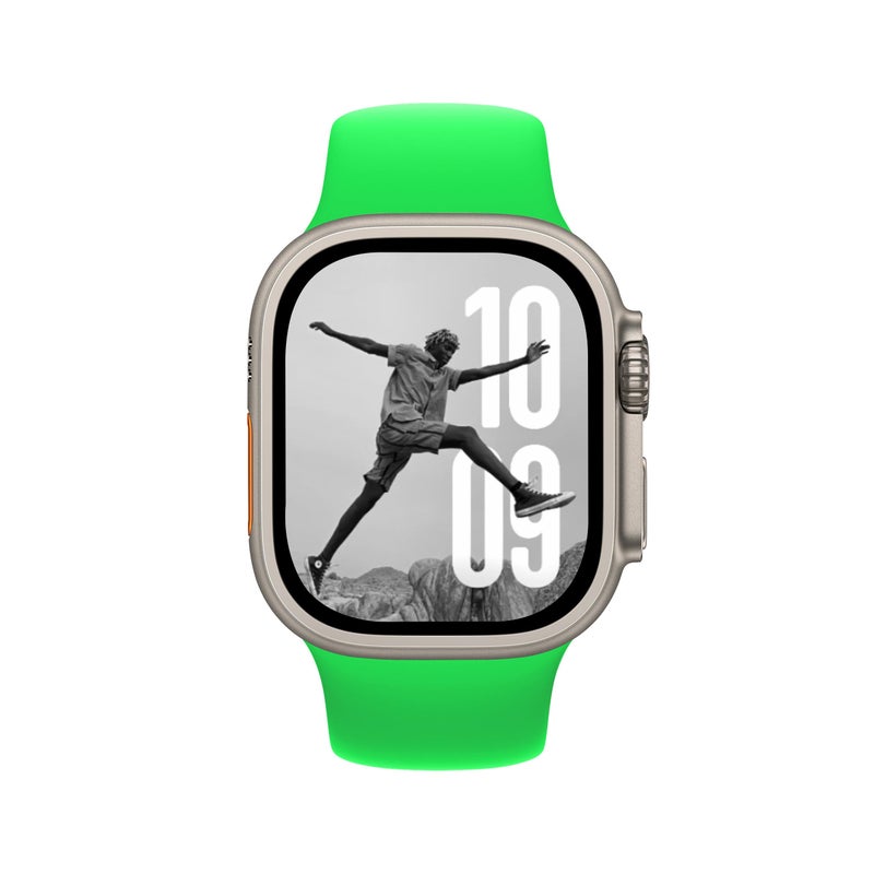 DONEGANI SB Band for Apple Watch Bands Women Men Se Ultra 2 40mm 44mm 46mm 42mm 45mm 41mm 38mm 49mm Series 10 9 8 7 6 5 4 3 iWatch Sport Strap Silicone Fluorescent Green - Image 2