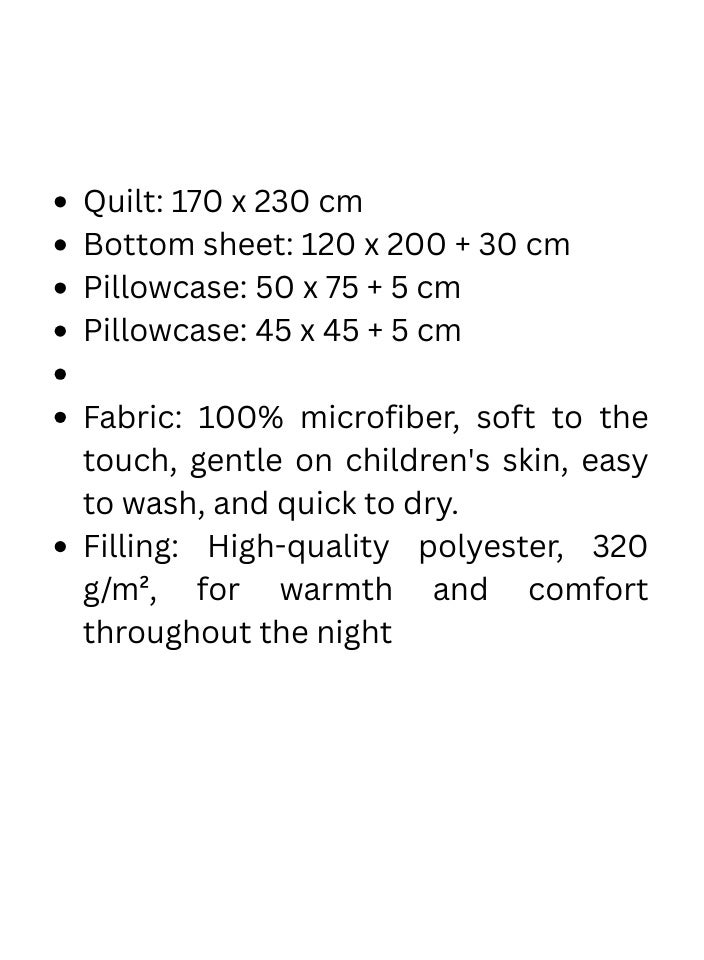 SMART HOME Children's bedding and quilt set with medium filling, consisting of 4 pieces, reversible elastic sheet, size 170 * 230 cm, for boys and girls - Image 5