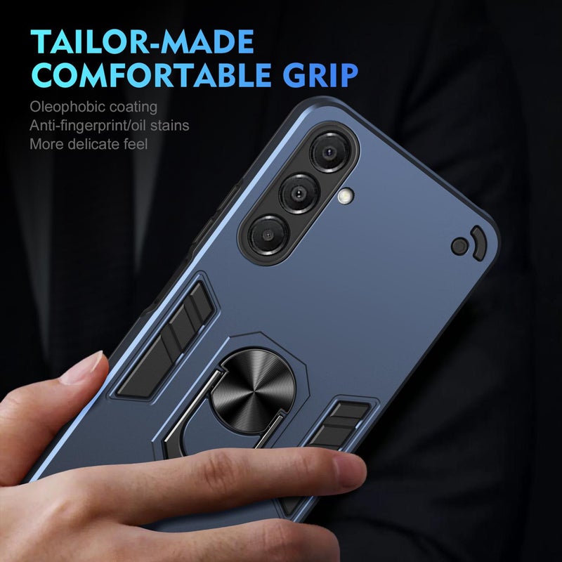 إيروريكس جراب هاتف مقاوم للصدمات مزود بحلقة معدنية لهاتف Samsung Galaxy A17 5G (أزرق) - Image 5