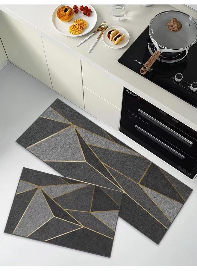 NIRVITTHAL 2 Pcs Kitchen Mats Waterproof Memory Foam Kitchen Rugs Standing Desk Mat Floor Mats Comfort Runner Rug Carpets for Kitchen Floor Sink 120 40 cm 40 60 cm Abstract - Image 1
