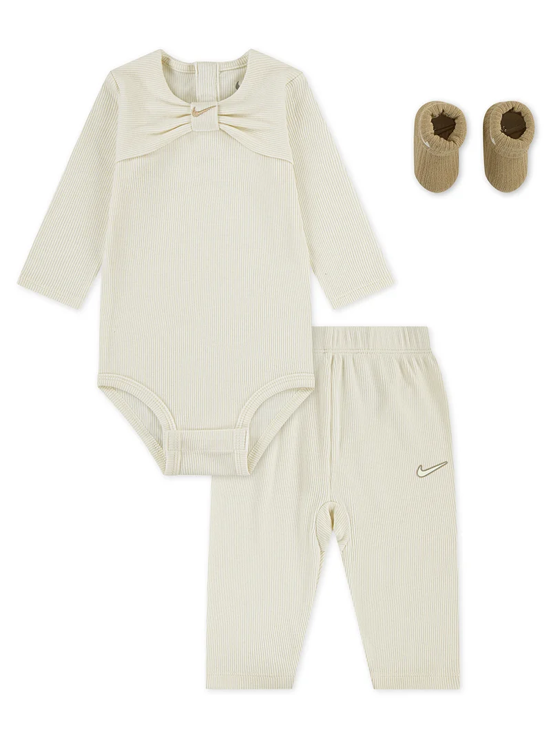 Nike Kids 3 Pack Ribbed Bow Bodysuit Gift Set