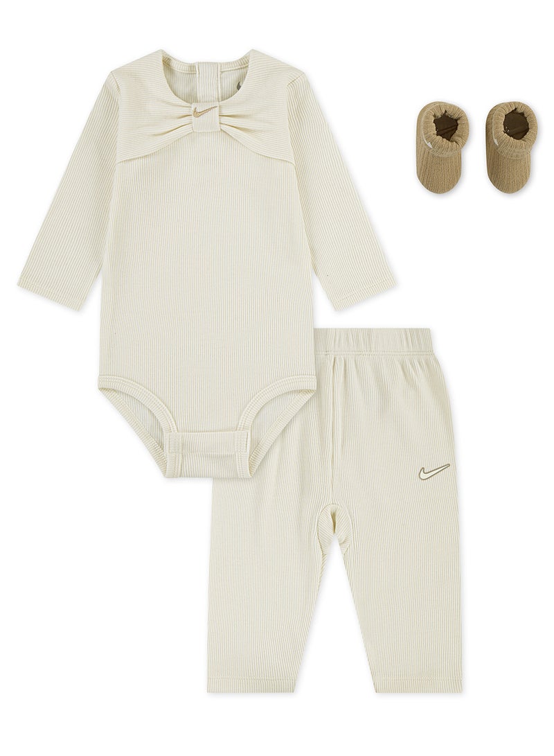 Nike Kids 3 Pack Ribbed Bow Bodysuit Gift Set - Image 1