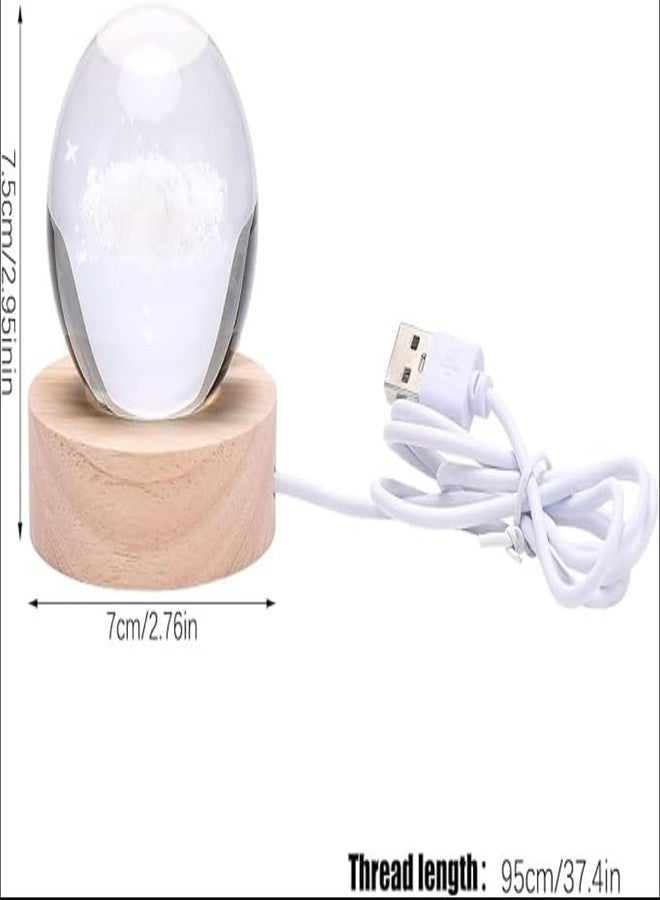 HAVANISH 3D Solar System Crystal Ball Night Lamp - Mesmerizing Galaxy Effect Night Light with USB Powered 2.76 Inch Wooden Base, Decorative Gift for Men, Women, Boys & Girls (3D Solar System) - Image 3