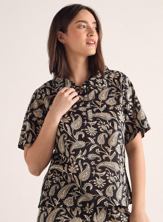 سبلاش فيڤ طقم بيجامة وبلوزة بأكمام قصيرة مطبوعة - Image 2