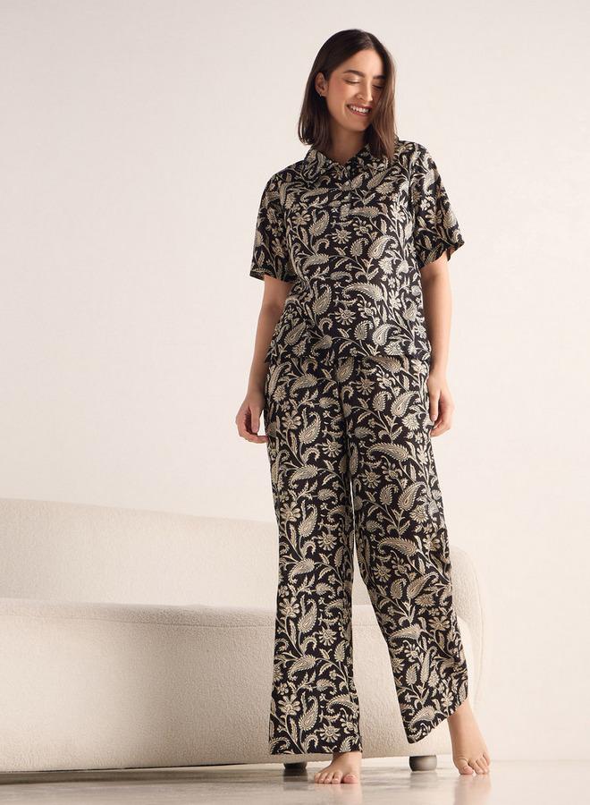 سبلاش فيڤ طقم بيجامة وبلوزة بأكمام قصيرة مطبوعة - Image 1