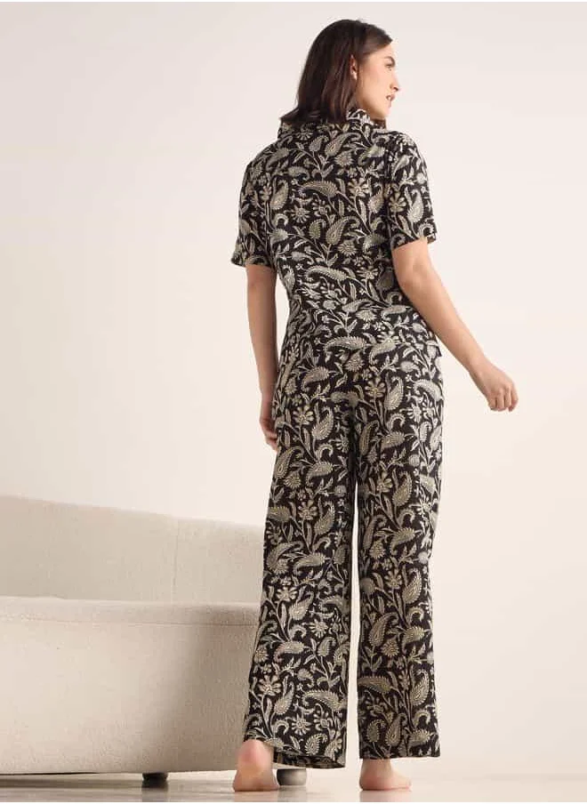 FAV Printed Short Sleeves Top and Pyjama Set