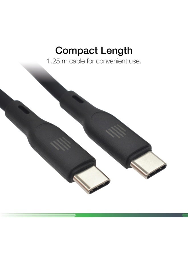 DVICED USB-C to USB-C Charging & Data transfer 1.25m silicone cable  - Black - Image 2