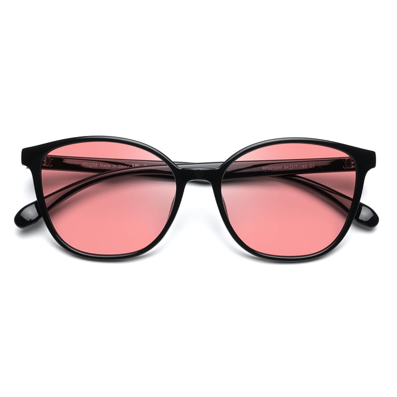 JFXQDR Womens Fluorescent41 Rose Tinted Blue Light Blocking Glasses for Migraine Light Sensitivity Photophobia LED Gaming Computer Screen Glare RF6208 - Image 2