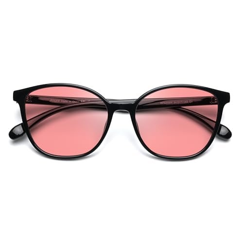 JFXQDR Womens Fluorescent41 Rose Tinted Blue Light Blocking Glasses for Migraine Light Sensitivity Photophobia LED Gaming Computer Screen Glare RF6208 - Image 1