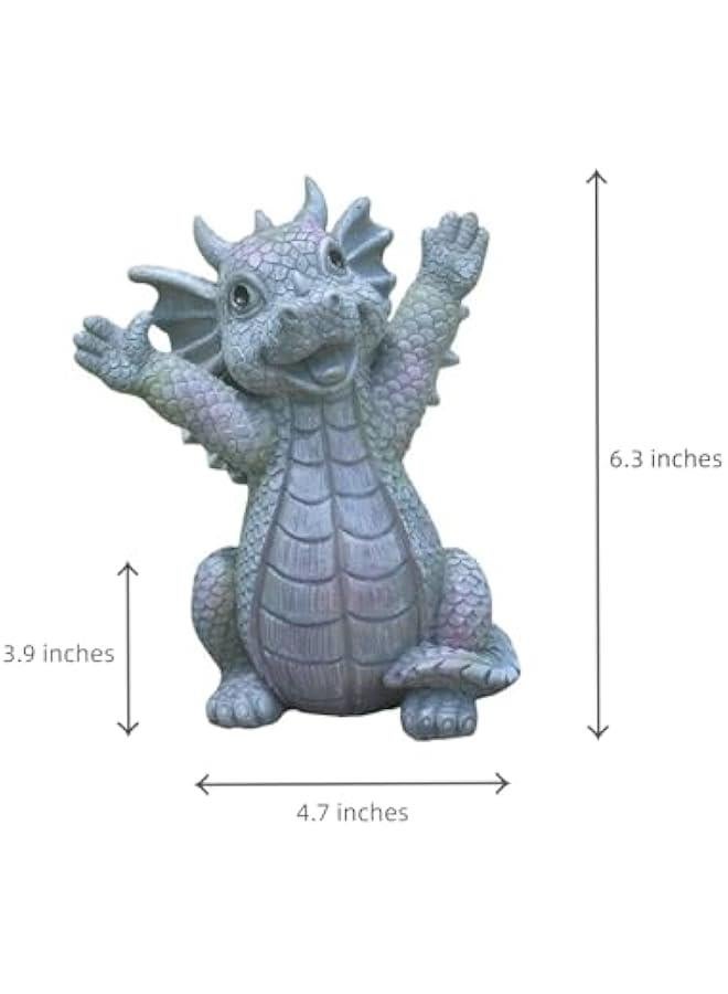 Cute Dragon Figurines Dinosaur Sculptures, Unique Resin Artwork for Office & Home Décor,Yoga Dragons Decorations for Garden & Yard,Outdoor Adorable Baby Dragon Statue Ornaments (Yoga A) - Image 4