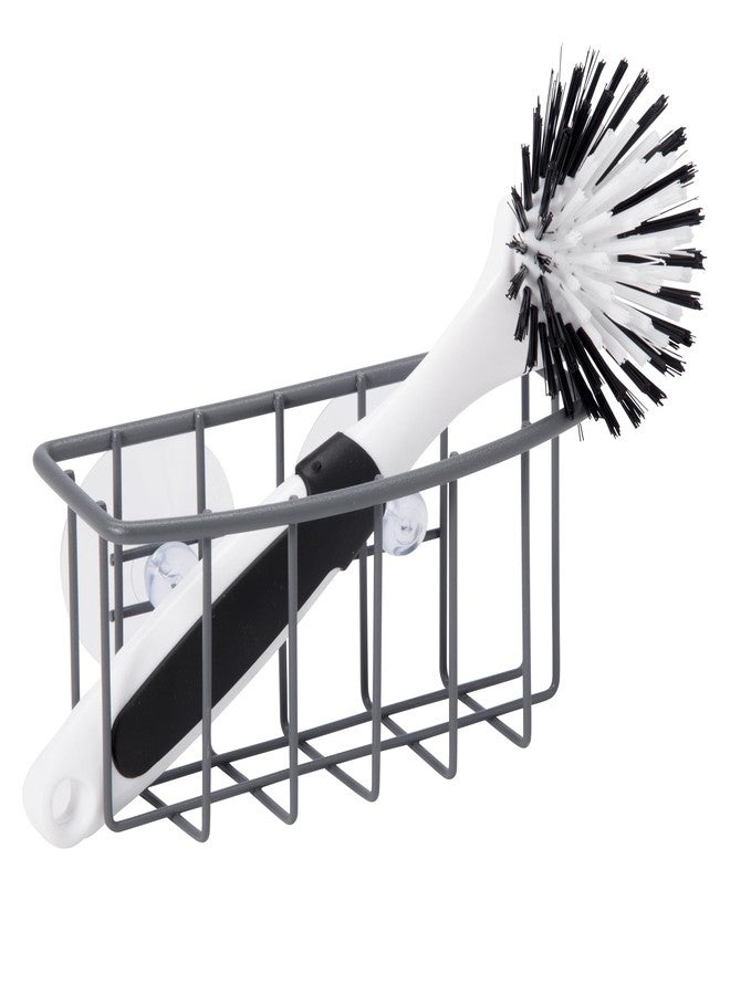 Oggi Metal Suction Sink Caddy- Kitchen Brush, Bar Soap, or Sponge Holder for Kitchen Sink, Great Kitchen Sink Organizer for Sink Accessories, 6˝ x 2.5˝ x 2.75˝, Gray - Image 2