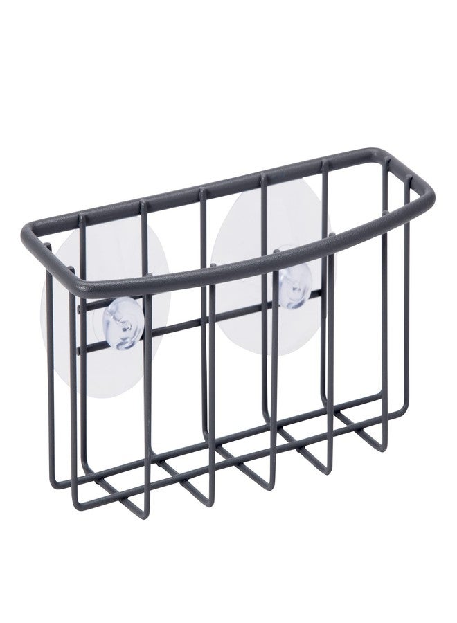Oggi Metal Suction Sink Caddy- Kitchen Brush, Bar Soap, or Sponge Holder for Kitchen Sink, Great Kitchen Sink Organizer for Sink Accessories, 6˝ x 2.5˝ x 2.75˝, Gray - Image 1