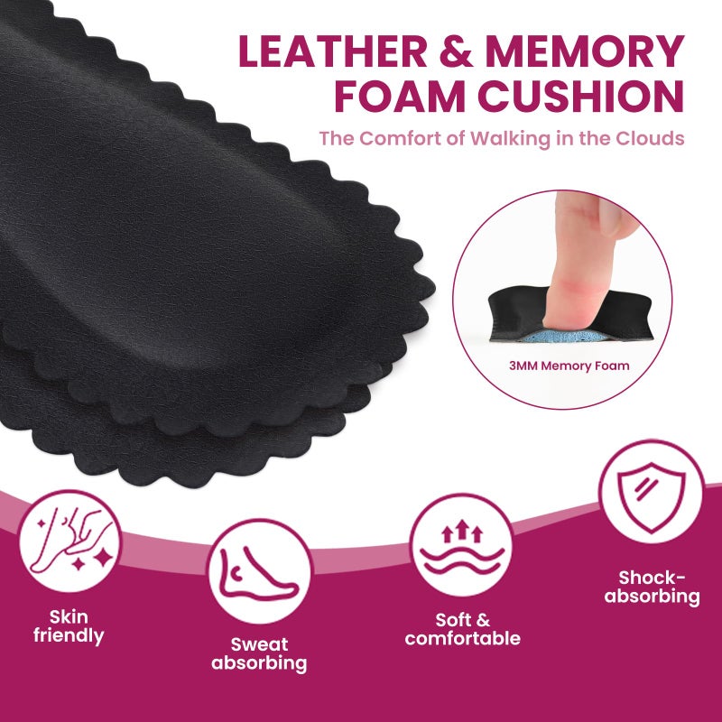 Bukihome High Heel Cushion Inserts for Women - Bukihome 3/4 Invisible Insoles Prevent Feet from Sliding Forward - Shock & Sweat Absorption - Comfort Shoe Pads for High Heels Sandals Flats,Black,Size M - Image 3