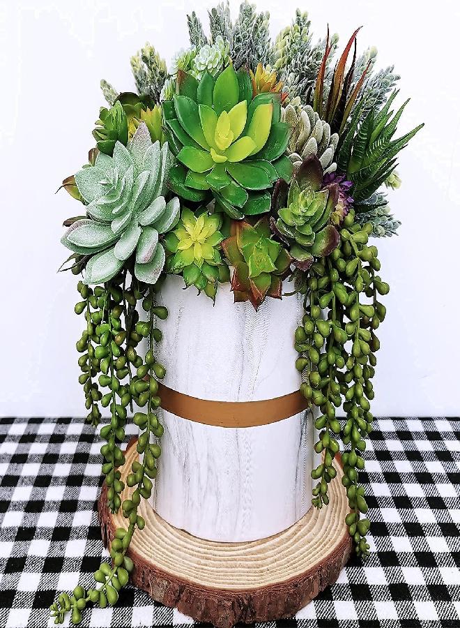 Supla Supla 14 Pcs Artificial Succulents Plants in Bulk Assorted Unpotted Hanging String of Pearls Cactus Aloe Picks Small Fake Succulents for Wreath Centerpiece Floral Arrangement Indoor Outdoor Home Décor  - Image 3