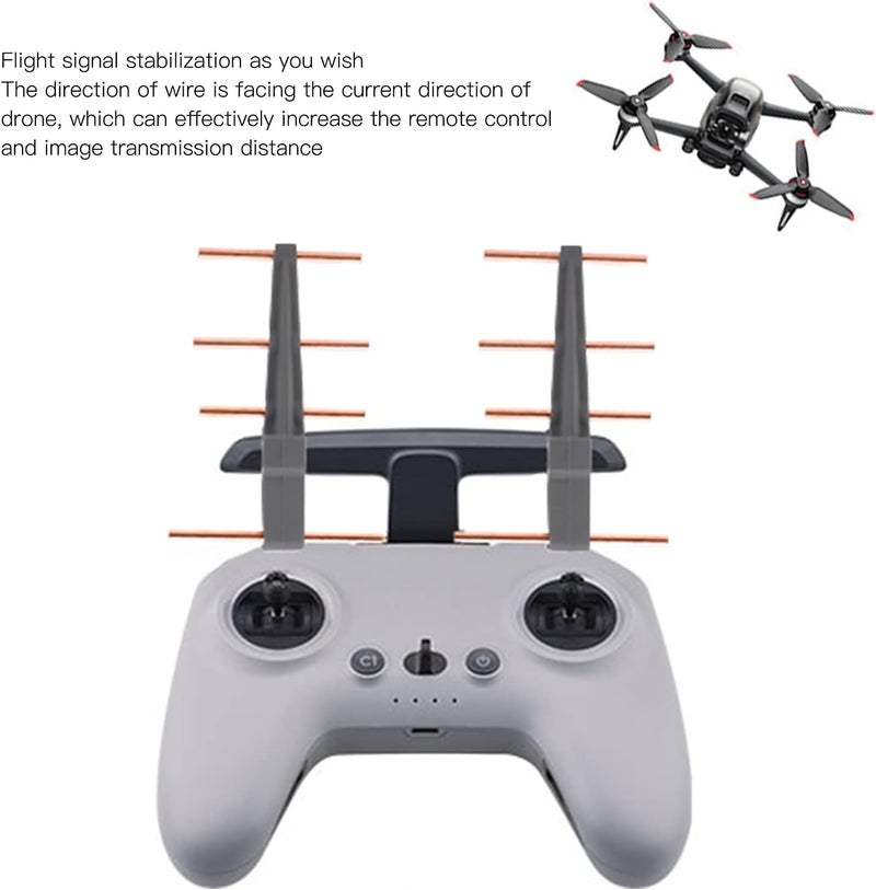 comfrt Drone Accessory, 2.4GHz RC Signal Extender Antenna Drone Remote Control Signal Extender Amplifier Antenna Fit for FPV Combo Controller 2(Grey) Modeling Accessories - Image 5