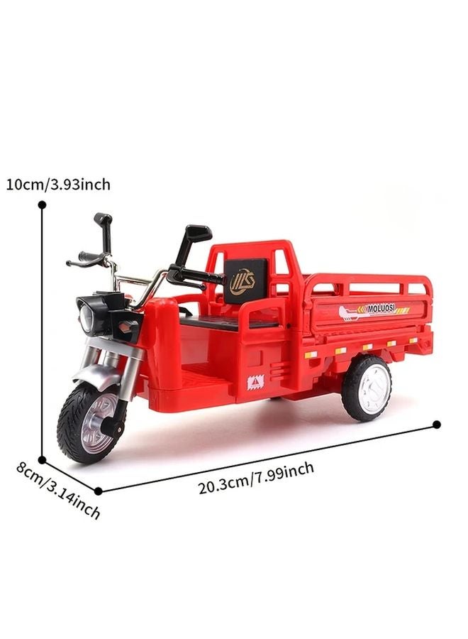 Red 1 10 Scale Alloy Pull Back Tricycle Model With Sound And Light Kids Toy Gift - Image 2