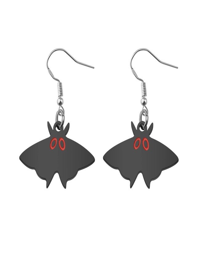 FAADBUK Mothman Lover Gift Mothman Earrings Moth Insect Witch Spooky Monster Creepy Weird Funky Halloween Jewelry (Mothman Earrings) - Image 1
