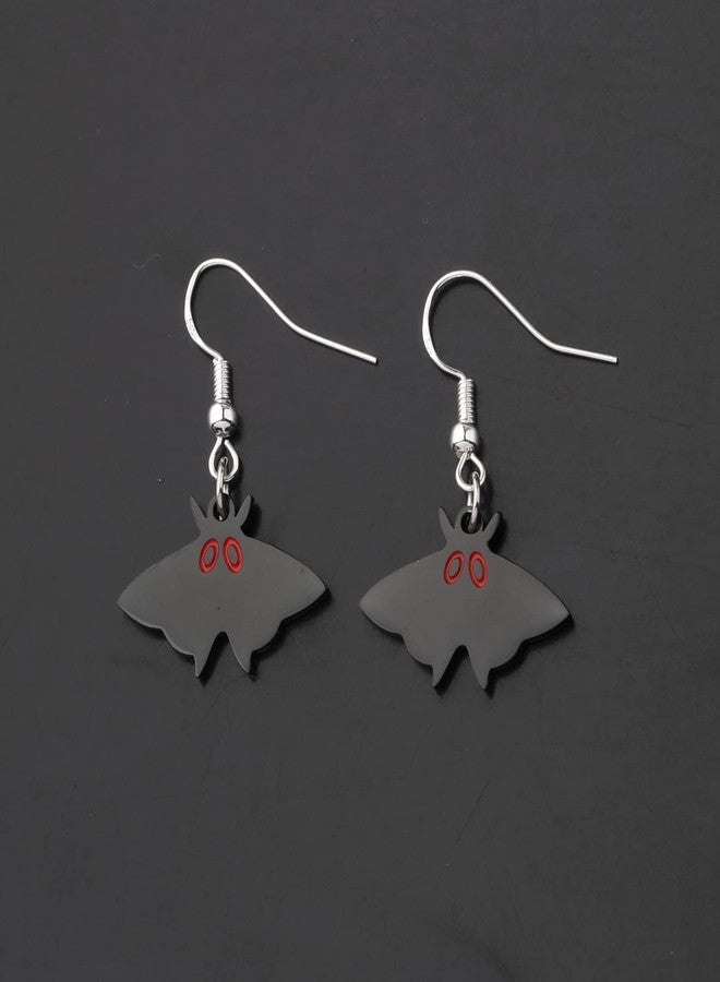 FAADBUK Mothman Lover Gift Mothman Earrings Moth Insect Witch Spooky Monster Creepy Weird Funky Halloween Jewelry (Mothman Earrings) - Image 3