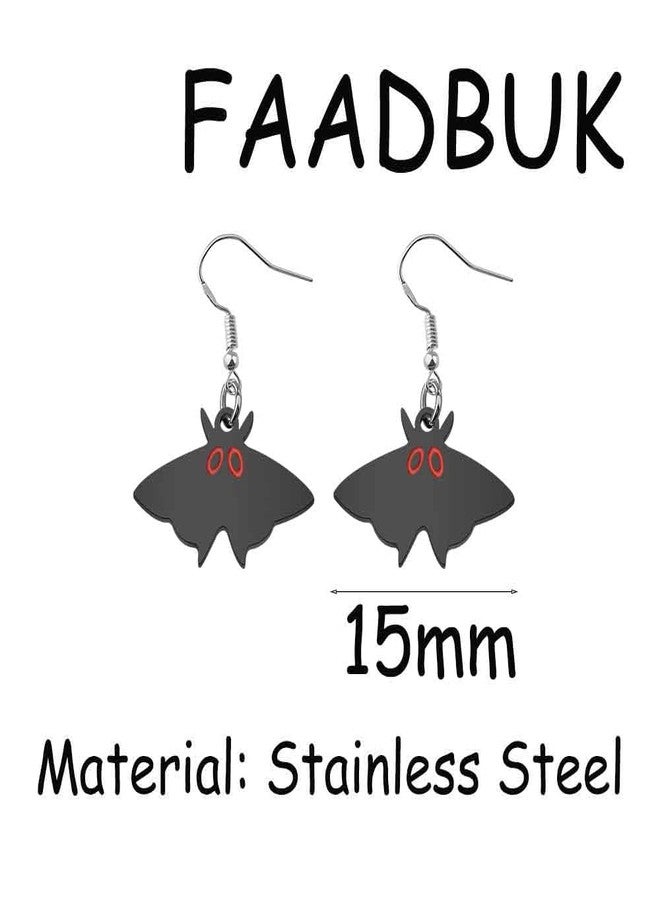 FAADBUK Mothman Lover Gift Mothman Earrings Moth Insect Witch Spooky Monster Creepy Weird Funky Halloween Jewelry (Mothman Earrings) - Image 2