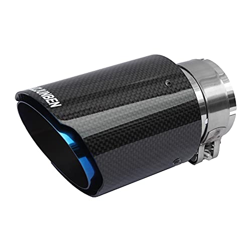 FAIZJUNBEN carbon fiber exhaust tip, carbon fiber tail pipe, inlet size 63mm/2.5", outlet size 89mm/3.5" carbon fiber muffler, suitable for automotive exhaust pipes with a diameter of 61-63mm - Image 1