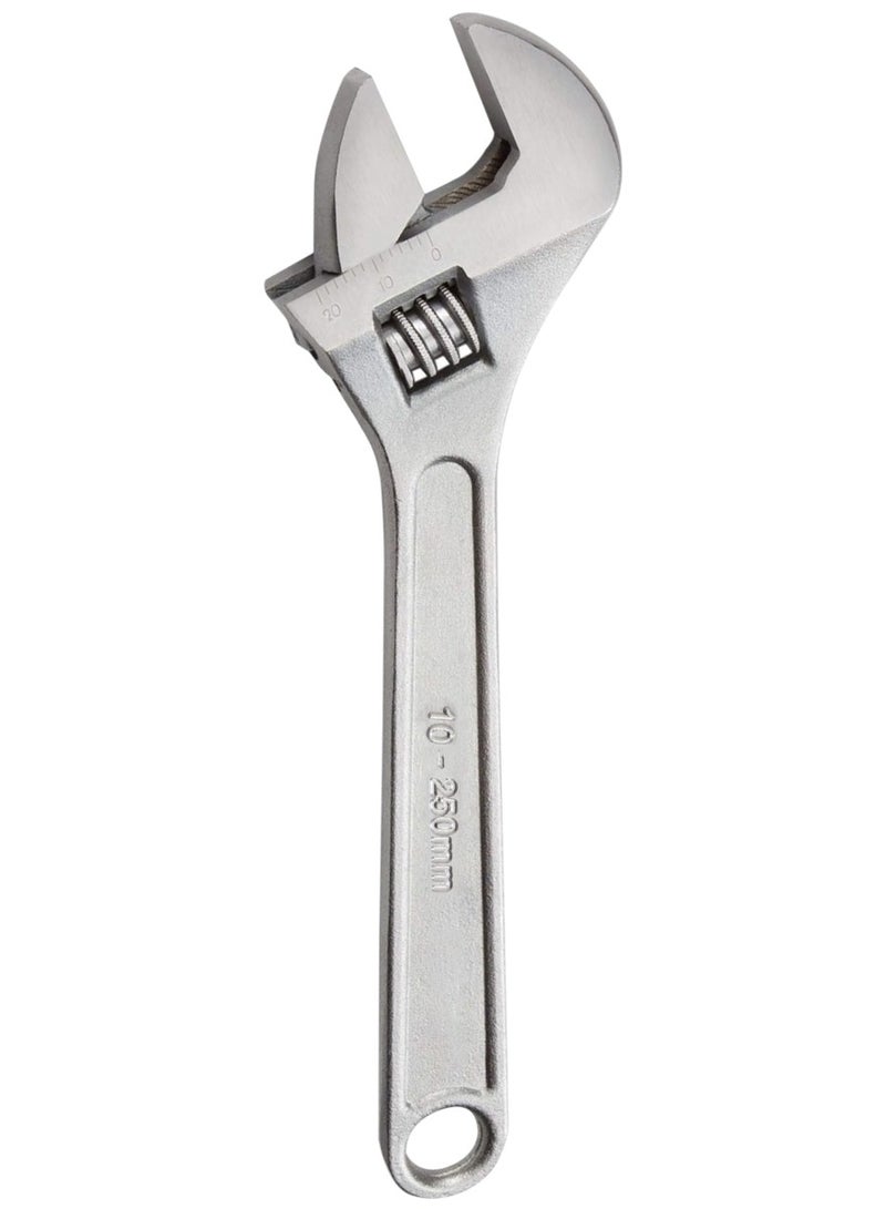 10-Inch Adjustable Wrench with Laser Scale, Rust-Resistant Chrome Finish, and Heat-Treated Steel for Durable and Precise Repairs - Image 2