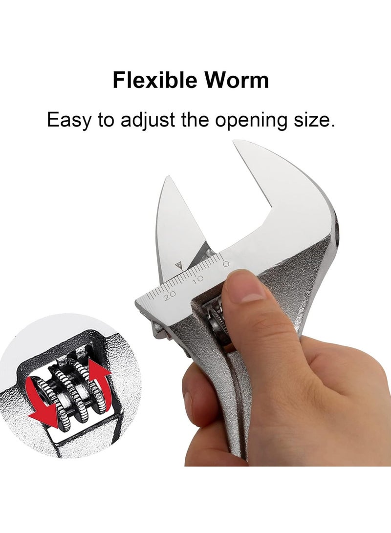 10-Inch Adjustable Wrench with Laser Scale, Rust-Resistant Chrome Finish, and Heat-Treated Steel for Durable and Precise Repairs - Image 3