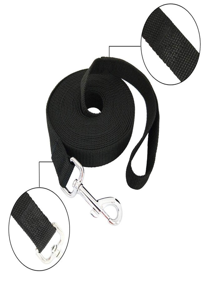 TAIDA 20ft 30ft 40ft 50ft Nylon Long Training Dog Leash for Small Medium Large Dogs, Long leashes Dog/Puppy Lead for Obedience Recall Training, Camping, or Backyard, 1 inch Wide (20 Foot, Black) - Image 2