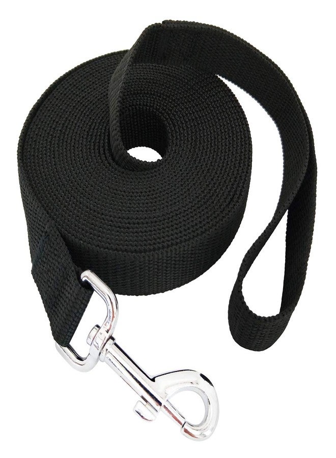 TAIDA 20ft 30ft 40ft 50ft Nylon Long Training Dog Leash for Small Medium Large Dogs, Long leashes Dog/Puppy Lead for Obedience Recall Training, Camping, or Backyard, 1 inch Wide (20 Foot, Black) - Image 1