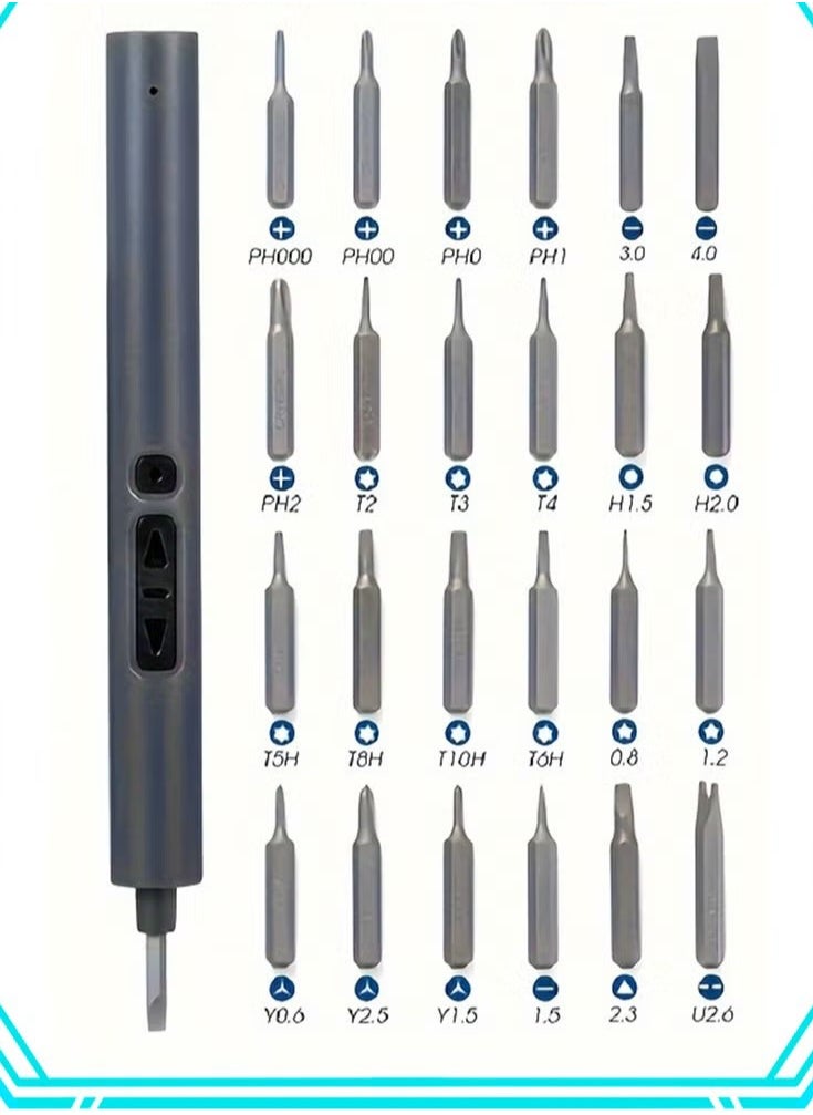 Generic Precision Electric Screwdriver Set 28 IN 1 Mini Electric Screwdriver Set Rechargeable Portable Power Screwdriver Repair Tool Kit With LED Lights For Watches Phone iPad Laptop Glasses Removal  - Image 1