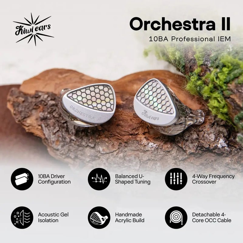 Linsoul Kiwi Ears Orchestra II 10BA Professional in-Ear Monitor, HiFi Wired IEM Earbuds with Superlative Tonal Balance - Image 1