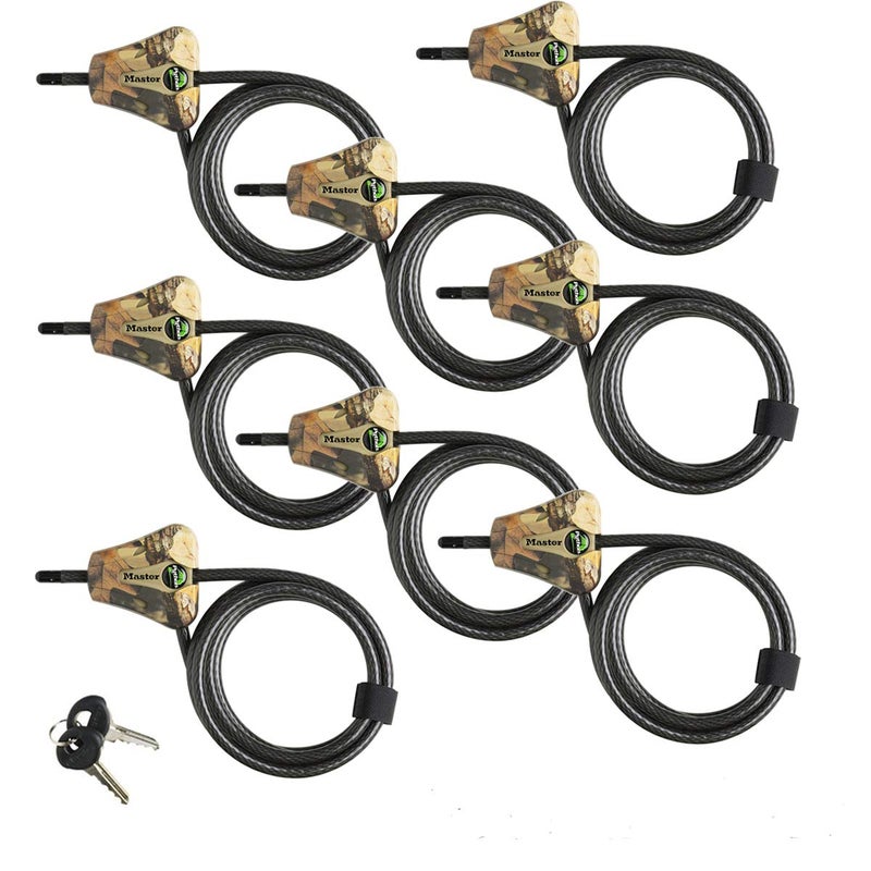 Master Lock Python Trail Camera Adjustable Camouflage Cable Locks 8418KA8 CAMO 8Pack Brown