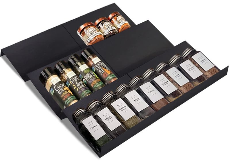 Artibear Expandable Spice Rack Drawer Organizer for Kitchen Cabinets Set of 6 ABS