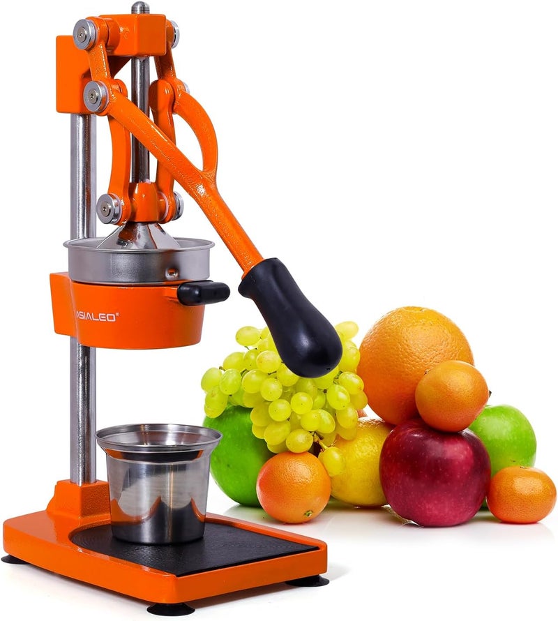 ASIALEO Manual Citrus Juicer|Commercial Hand Press| Heavy Duty Countertop Squeezer for Fresh Orange Lemon Juice|Easy to Use & Clean (orange) - Image 1