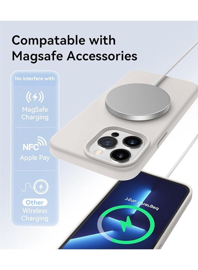 جراب متوافق مع هاتف iPhone 13 Pro Max، [حماية عسكرية ضد الصدمات] جراب سيليكون مع بطانة ناعمة من الألياف الدقيقة المضادة للخدش، 6.7 بوصة، حجري - Image 3