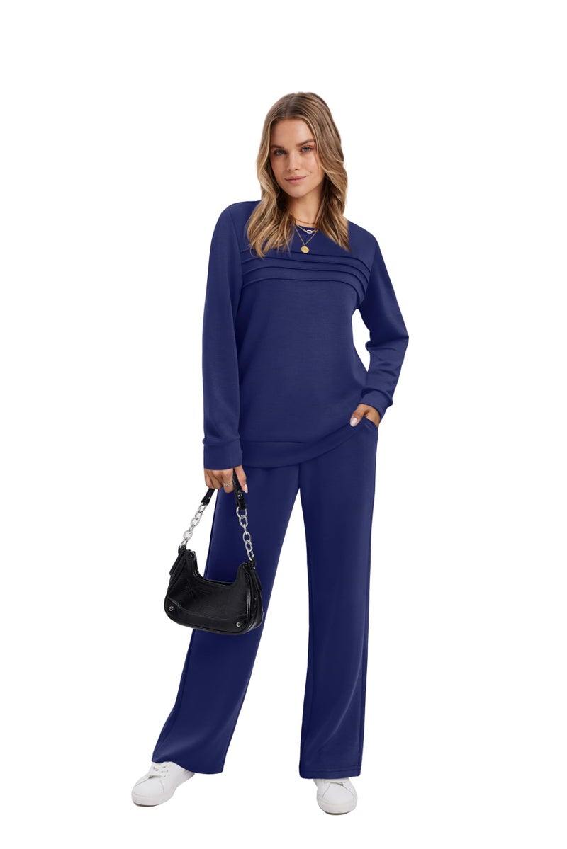WIHOLL Women 2 Piece Travel Outfits Fall Airport Lounge Set Fall Trendy Tracksuit Long Sleeve Loungewear Casual Winter Sweatsuit - Image 2