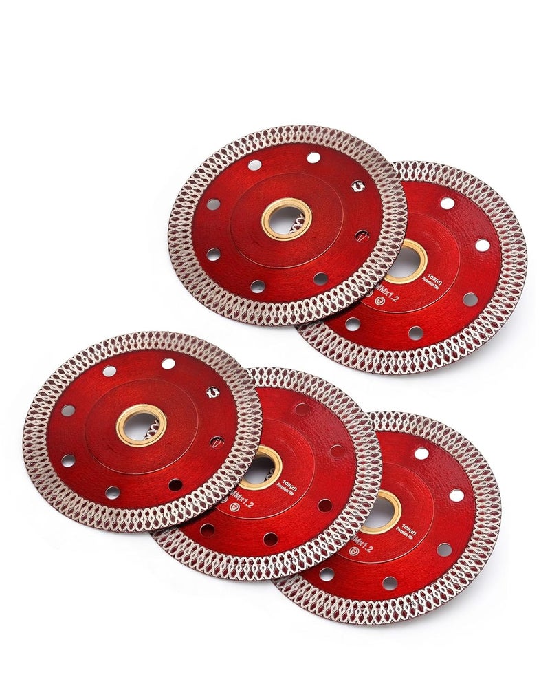 Casaverde 4 in Super Thin Dry Wet Diamond Porcelain Saw Blades Ceramic Cutting Disc Wheels for Cutting Tile Porcelain Granite Marbles(91-5PCS)…… - Image 3