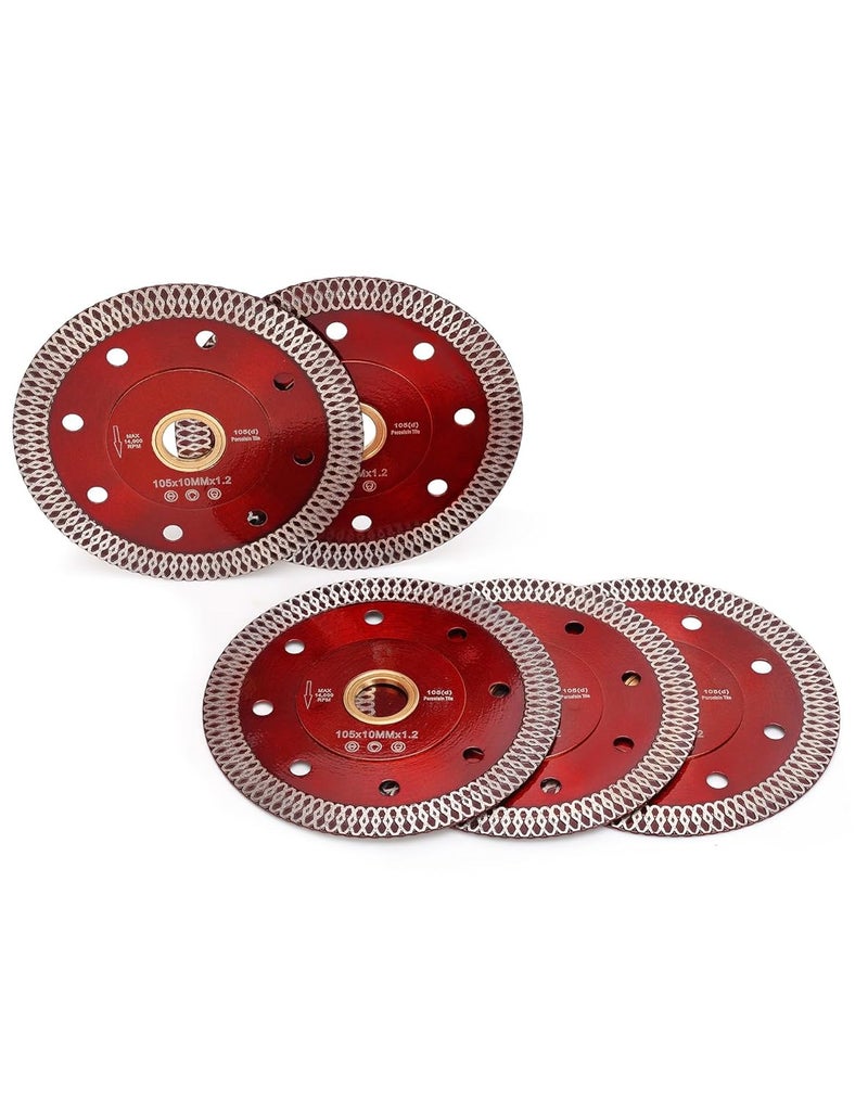 Casaverde 4 in Super Thin Dry Wet Diamond Porcelain Saw Blades Ceramic Cutting Disc Wheels for Cutting Tile Porcelain Granite Marbles(91-5PCS)…… - Image 2