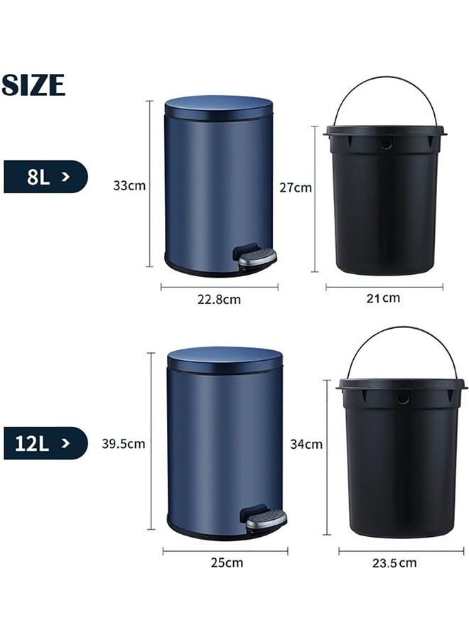 JCB CHIC 12 Liter Stainless Steel Pedal Trash Bin with a Polished Finish and Removable Internal Bucket  - Image 2