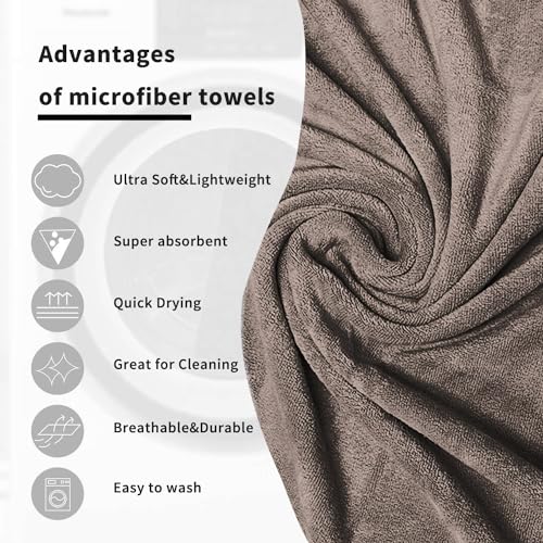 Sassoon Venir Microfiber 1 Piece Men Bath Towel 450 GSM (70x145cm, Sandstone Color) Ultra Soft Material, Towel for Daily use - Image 4