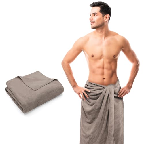 Sassoon Venir Microfiber 1 Piece Men Bath Towel 450 GSM (70x145cm, Sandstone Color) Ultra Soft Material, Towel for Daily use - Image 1