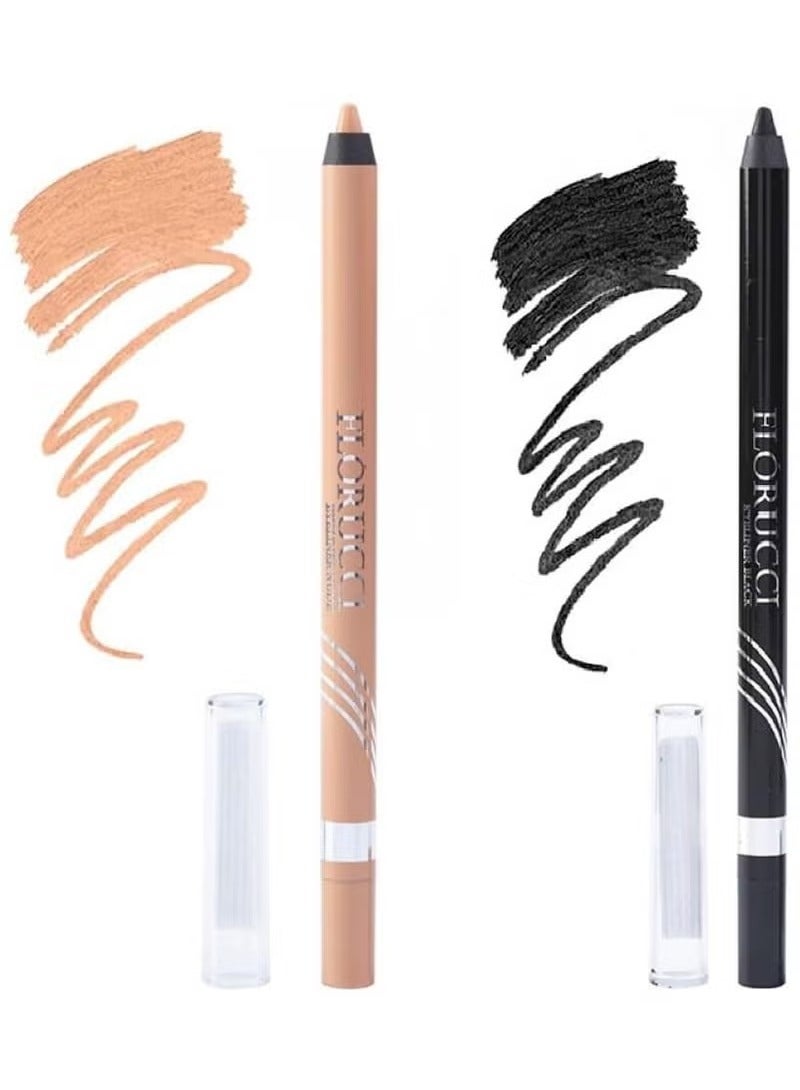 FLORUCCI 4-piece eyebrow set, lip tint, clear eyebrow fixing gel, black eyeliner, beige eyeliner - Image 5