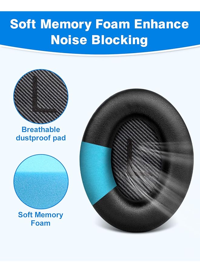 إيروريكس طقم وسائد أذن بديلة من الجلد البروتيني الناعم لسماعات Bose Quiet Comfort 35، لسماعات Bose Qc 35 25 15 Qc2 Ae2 Ae2I Ae2W Sound Link Sound True باللون الأسود - Image 3