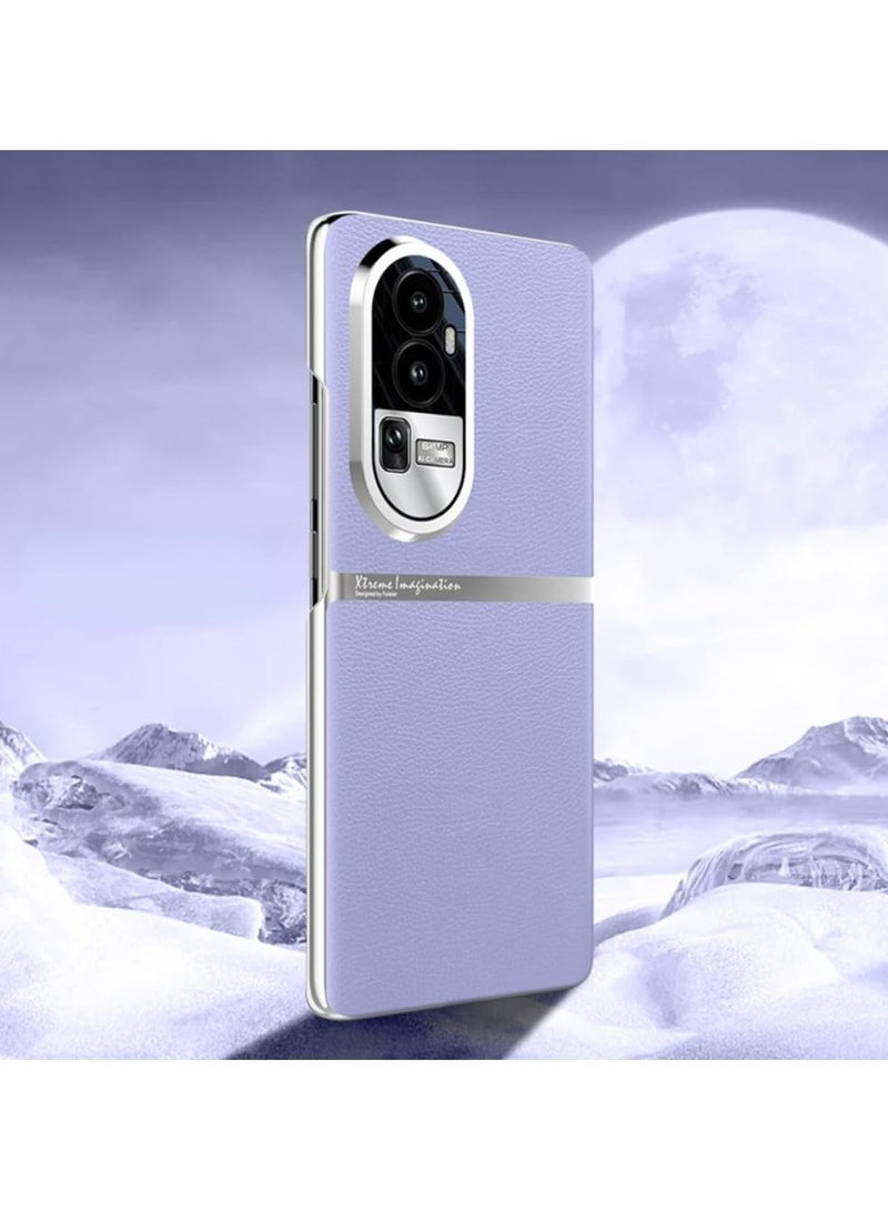 general Compatible with Oppo Reno 10 Pro Plus Shock-proof back cover electroplated bumper Rigid PU leather phone case for Oppo Reno 10 Pro+ - Image 1