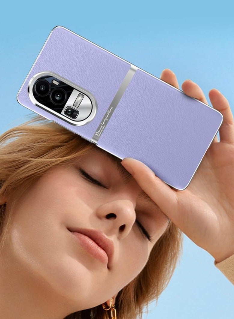 general Compatible with Oppo Reno 10 Pro Plus Shock-proof back cover electroplated bumper Rigid PU leather phone case for Oppo Reno 10 Pro+ - Image 3