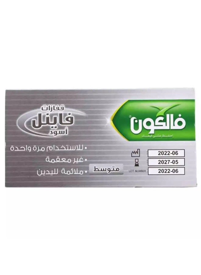 Falcon Falcon Black Vinyl Gloves, Powder Free & Single Use Gloves, Medium Size - Box of 100 Gloves  - Image 3